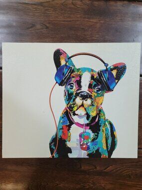 French Bulldog Multi Color Canvas Artwork